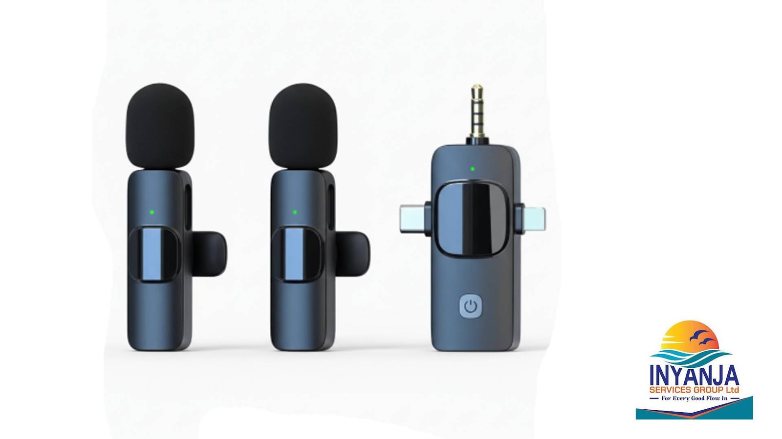 Wireless Lavalier Microphone with Type-C & 3.5mm Receiver – Dual Mic for Smartphone, Camera & Laptop – Noise Reduction – Black