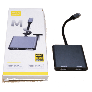 USB C to Dual HDMI Adapter 4K@60Hz, 4 in 1 USB Type C to Dual Monitors