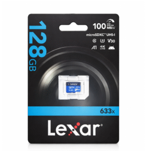 Lexar 128GB microSDXC UHS-I 633x Memory Card – 100MB/s – V30 A1 4K UHD Micro SD Card