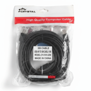 Crystal USB 2.0 Extension Cable Male to Female – 10 Meters, Black – High-Speed Data Transfer