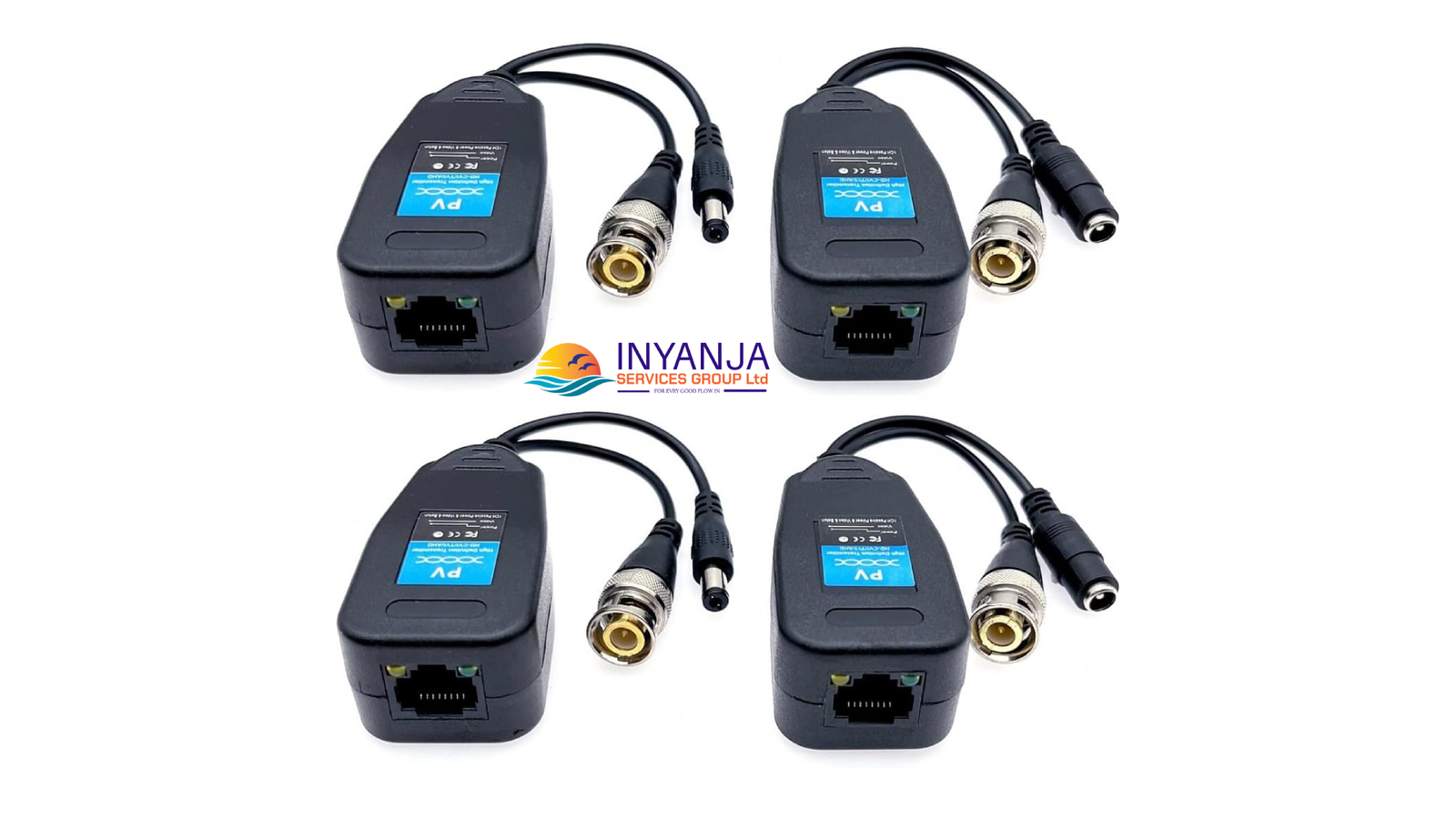 CCTV Passive Video Balun – BNC to RJ45 Adapter for Cat5/Cat6 Cable (Pair/Set)