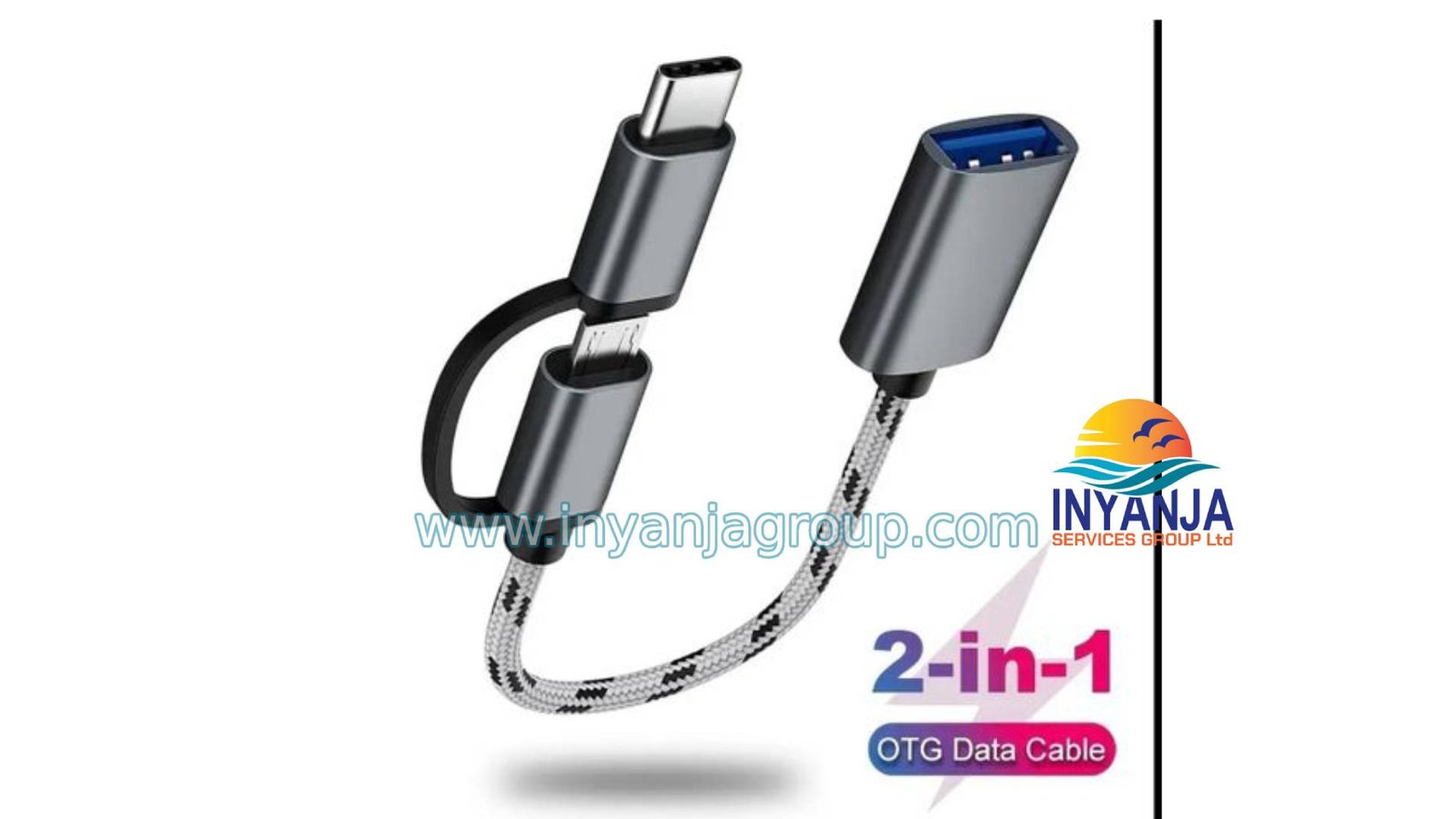 2-in-1 USB OTG Adapter Cable - Versatile Converter for Multiple Devices - Durable and Flexible Design for Easy Travel and Use.