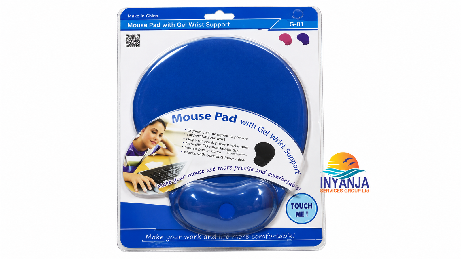 Ergonomic Mouse Pad with Gel Wrist Support – Comfortable & Non-Slip Design